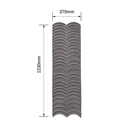 Panou decorativ 3D, efect piatră ondulata, ultraușor, Naimeed D7569, pentru interior și exterior, 123x37x3.5cm, Gri
