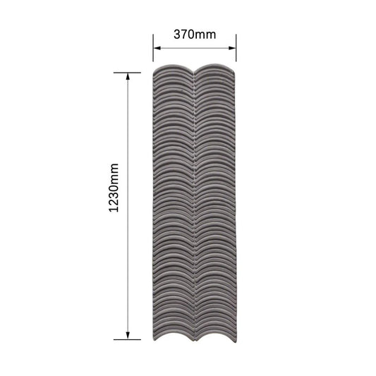 Panou decorativ 3D, efect piatră ondulata, ultraușor, Naimeed D7569, pentru interior și exterior, 123x37x3.5cm, Gri