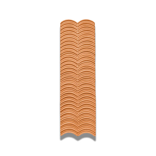 Panou decorativ 3D, efect piatră ondulata, ultraușor, Naimeed D7570, pentru interior și exterior, 123x37x3.5cm, Caramiziu