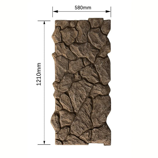 Panou decorativ 3D, efect piatră naturală, ultraușor, Naimeed D7573, pentru interior și exterior, 121x58x4cm, Maro