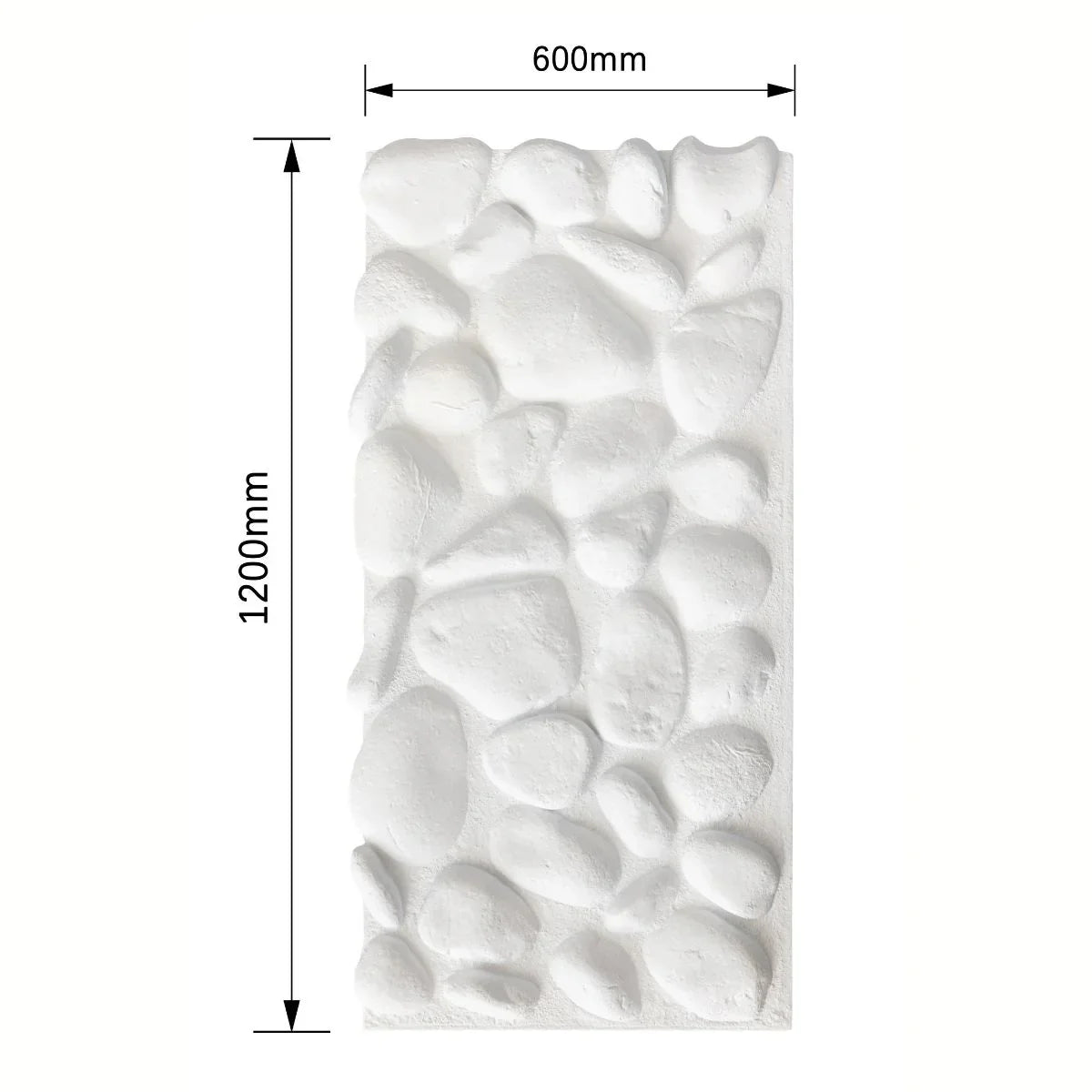 Panou decorativ 3D, efect piatră naturală, ultraușor, Naimeed D7576, pentru interior și exterior, 120x60x5.7cm, Alb