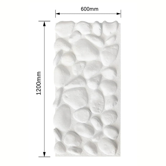 Panou decorativ 3D, efect piatră naturală, ultraușor, Naimeed D7576, pentru interior și exterior, 120x60x5.7cm, Alb
