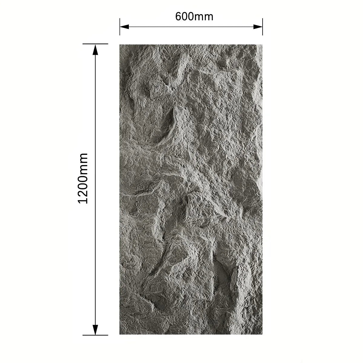 Panou decorativ 3D, efect piatră naturală, ultraușor, Naimeed D7585, pentru interior și exterior, 120x60x6cm, Gri