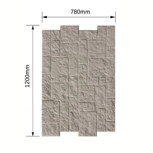 Panou decorativ 3D, efect piatră naturală, ultraușor, Naimeed D7595, pentru interior și exterior, 120x78x3cm, Bej deschis