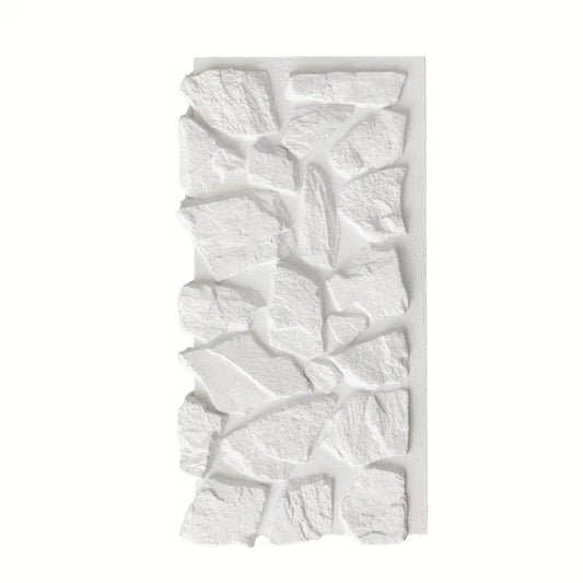 Panou decorativ 3D, efect piatră naturală, ultraușor, Naimeed D7599, pentru interior și exterior, 120x60x6cm, Alb