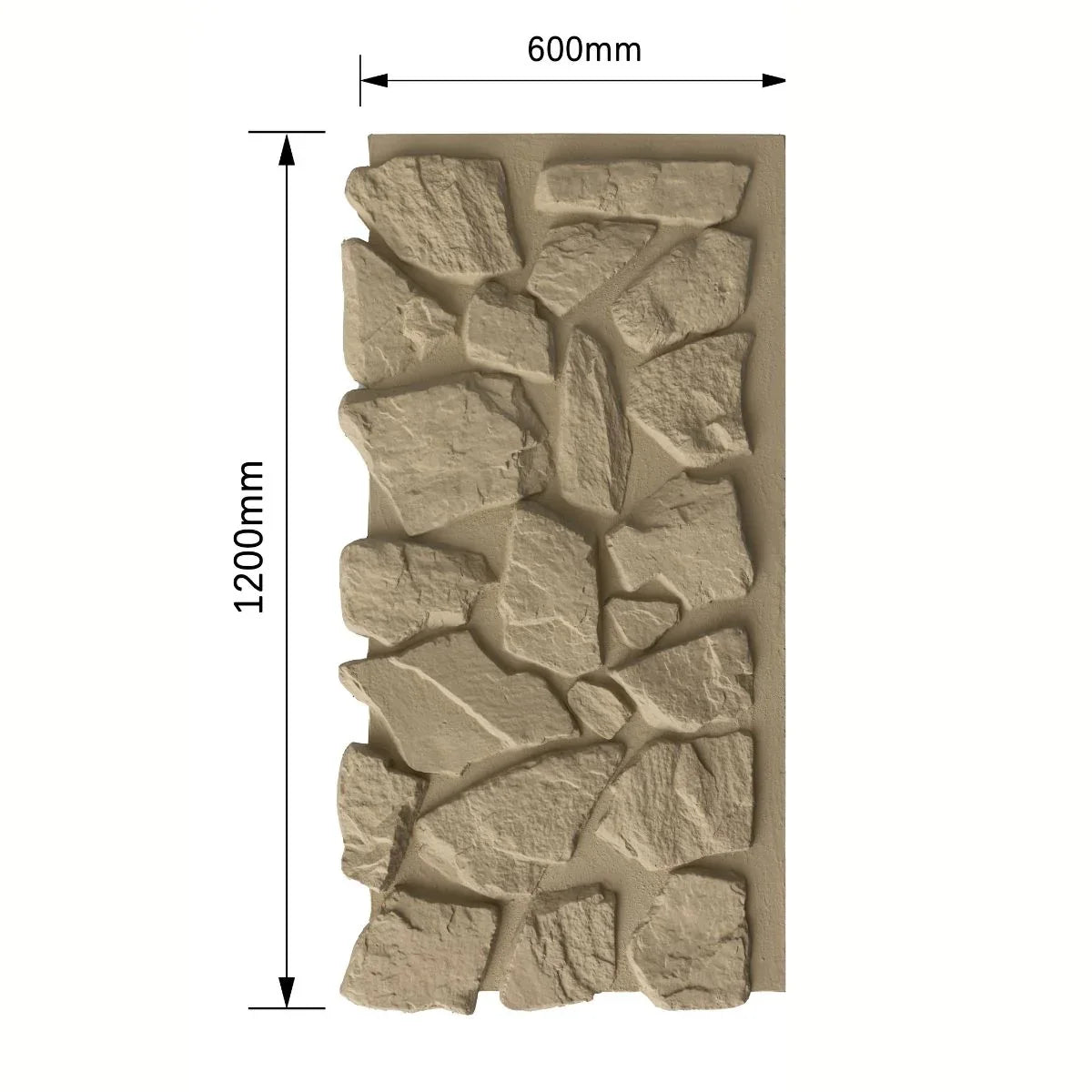 Panou decorativ 3D, efect piatră naturală, ultraușor, Naimeed D7600, pentru interior și exterior, 120x60x6cm, Bej
