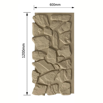 Panou decorativ 3D, efect piatră naturală, ultraușor, Naimeed D7600, pentru interior și exterior, 120x60x6cm, Bej