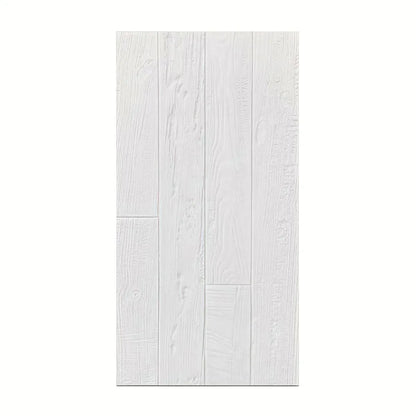 Panou decorativ 3D, imitatie lemn, ultraușor, Naimeed D7602, pentru interior și exterior, 120x60x1cm, Alb