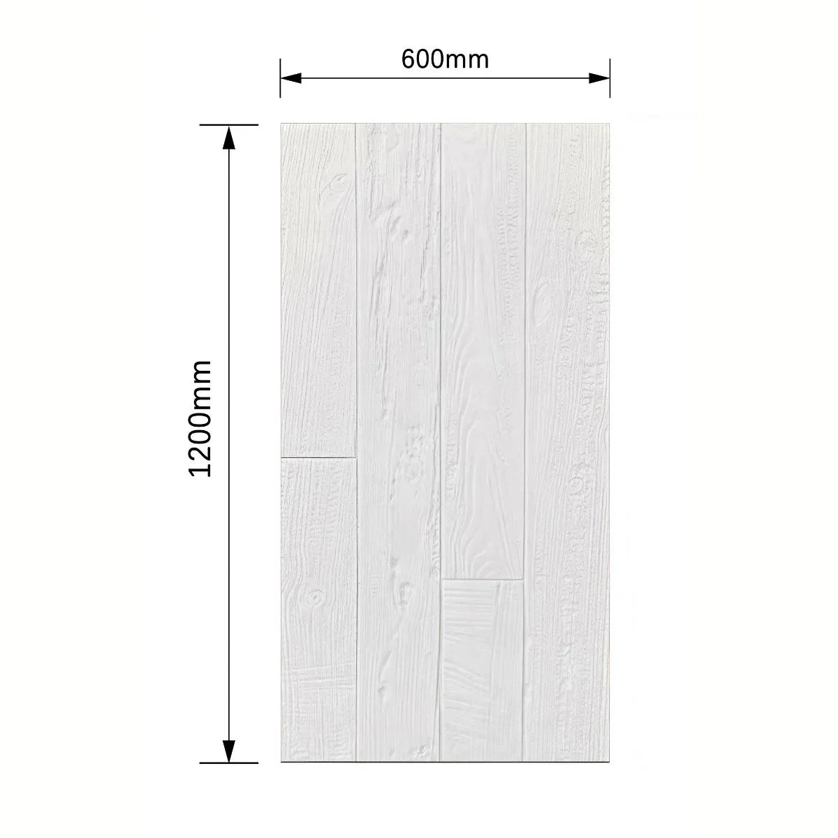 Panou decorativ 3D, imitatie lemn, ultraușor, Naimeed D7602, pentru interior și exterior, 120x60x1cm, Alb