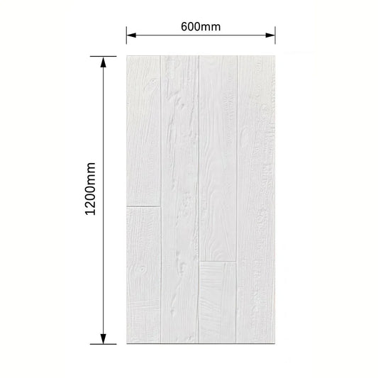 Panou decorativ 3D, imitatie lemn, ultraușor, Naimeed D7602, pentru interior și exterior, 120x60x1cm, Alb