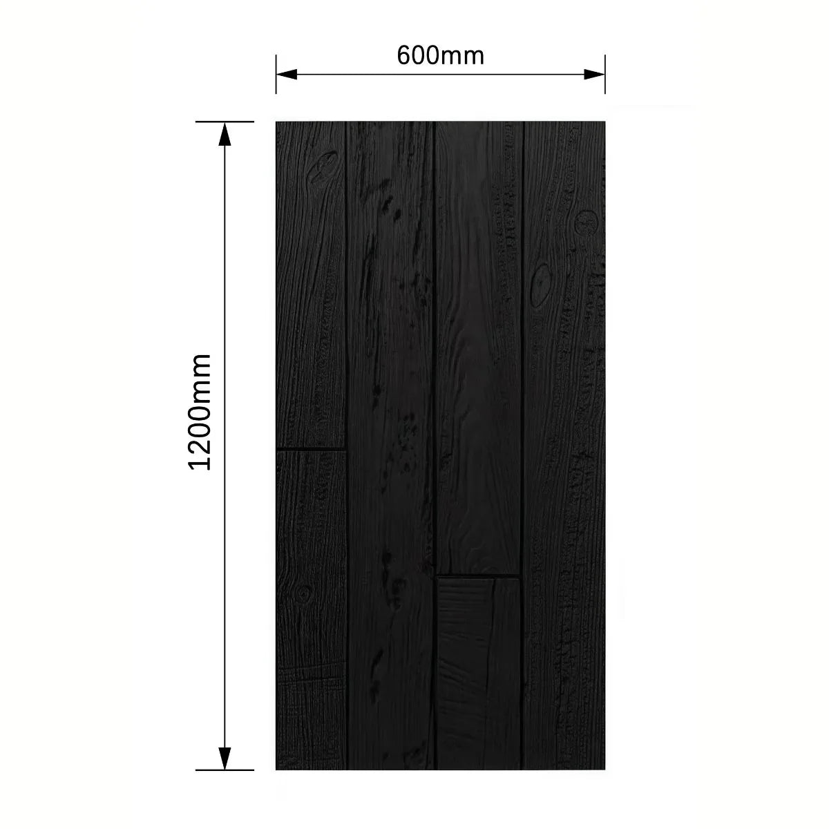 Panou decorativ 3D, imitatie lemn, ultraușor, Naimeed D7604, pentru interior și exterior, 120x60x1cm, Negru