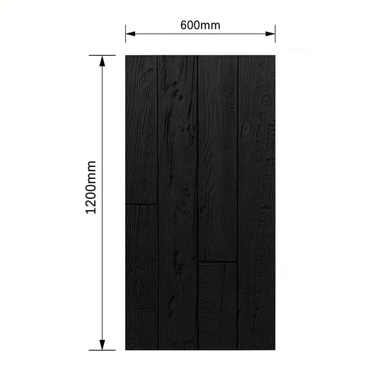 Panou decorativ 3D, imitatie lemn, ultraușor, Naimeed D7604, pentru interior și exterior, 120x60x1cm, Negru