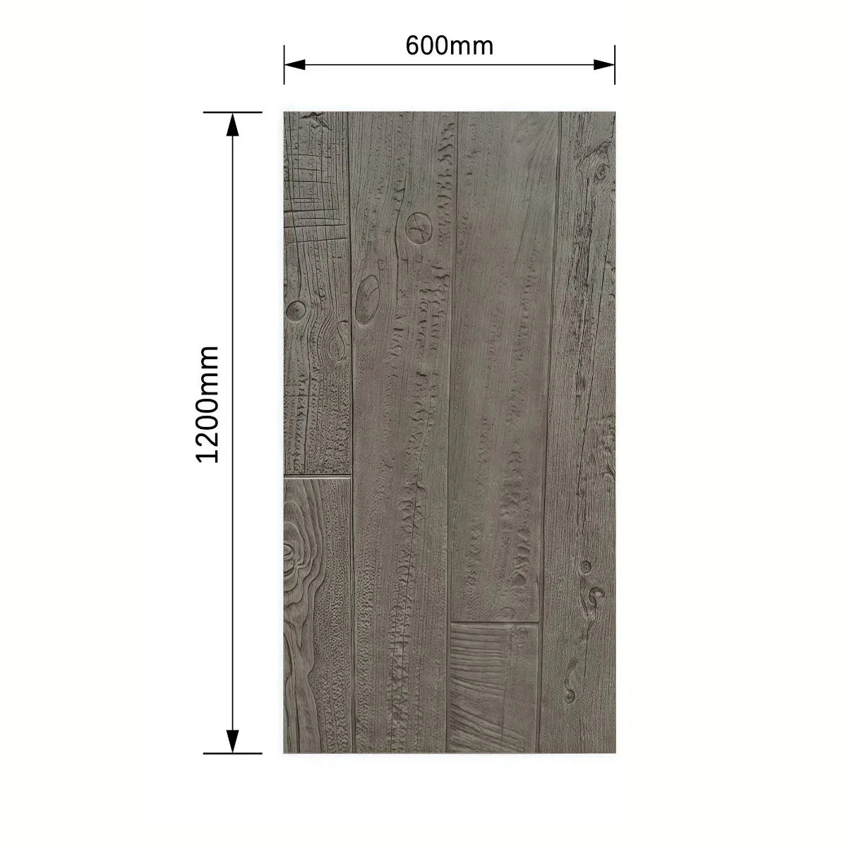 Panou decorativ 3D, imitatie lemn, ultraușor, Naimeed D7606, pentru interior și exterior, 120x60x1cm, Maro