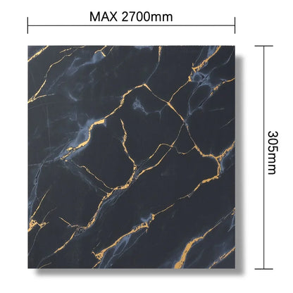 Panou decorativ, riflaj, polimer rigid, Naimeed D7608, Dimensiuni 270x30.5x0.45cm, Negru