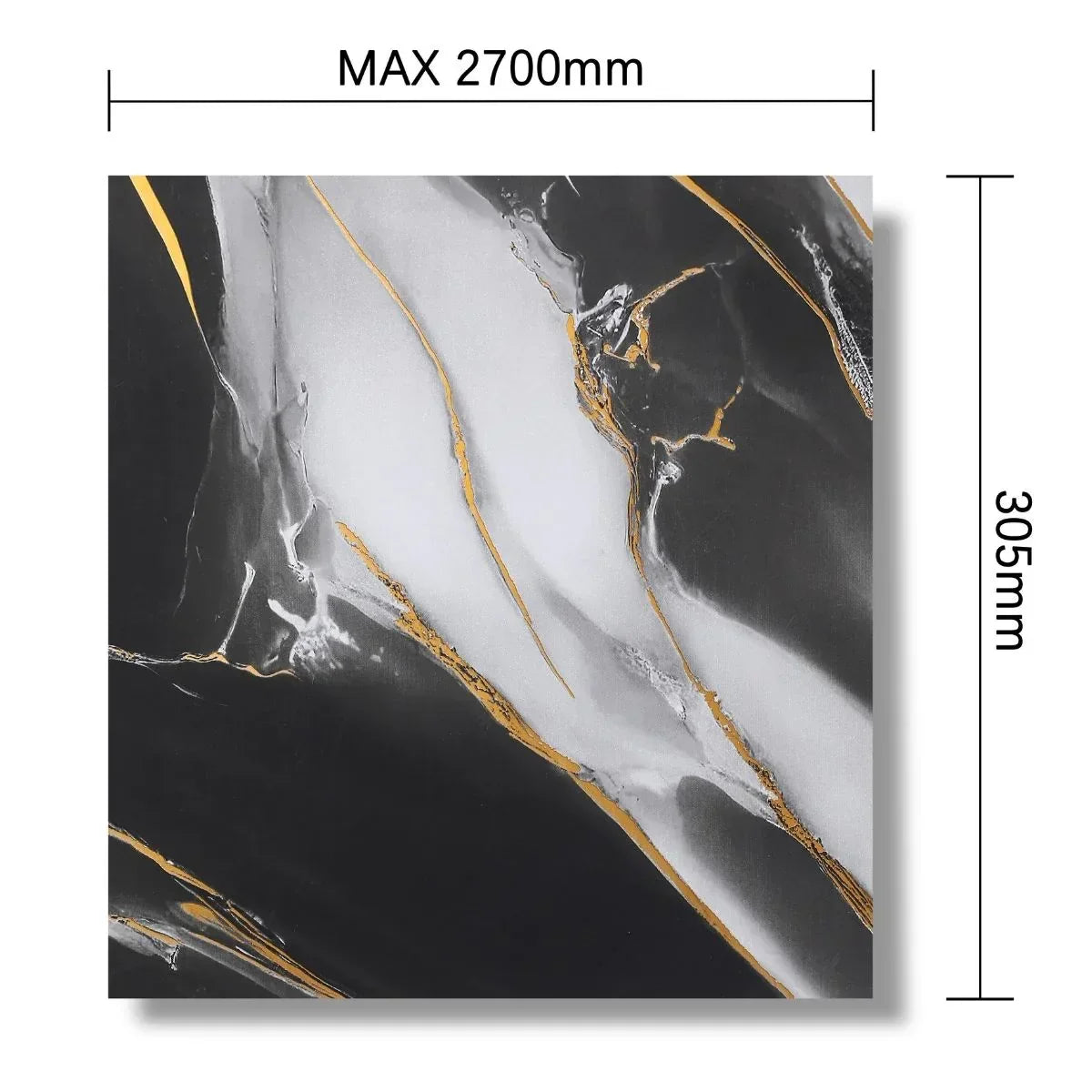 Panou decorativ, riflaj, polimer rigid, Naimeed D7609, Dimensiuni 270x30.5x0.45cm, Negru