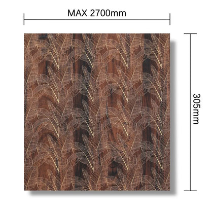 Panou decorativ, riflaj, polimer rigid, Naimeed D7616, Dimensiuni 270x30.5x0.45cm, Maro