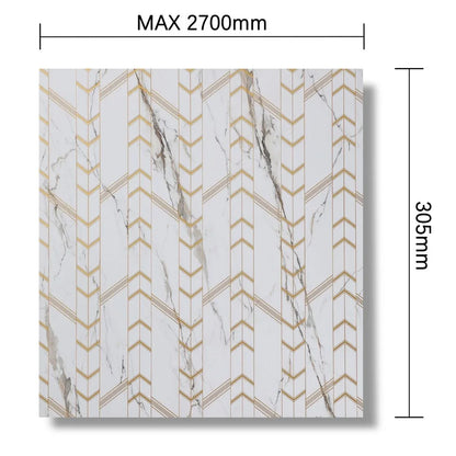Panou decorativ, riflaj, polimer rigid, Naimeed D7620, Dimensiuni 270x30.5x0.45cm, Alb