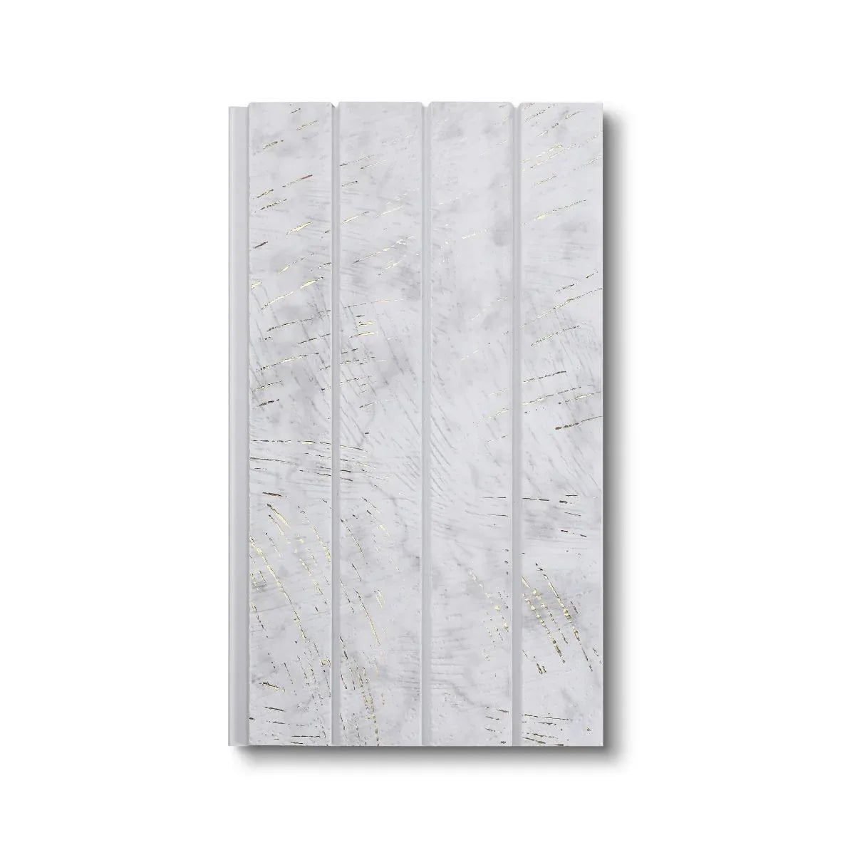 Panou decorativ, riflaj, polimer rigid, Naimeed D7623, Dimensiuni 270x16.5x1.1cm, Alb/Auriu