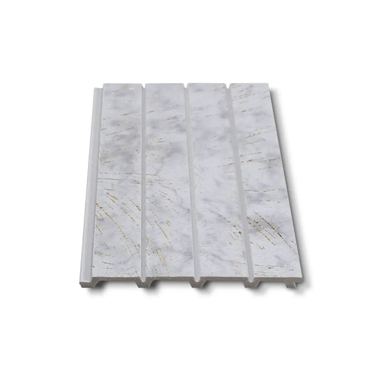 Panou decorativ, riflaj, polimer rigid, Naimeed D7623, Dimensiuni 270x16.5x1.1cm, Alb/Auriu