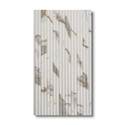 Panou decorativ, riflaj, polimer rigid, Naimeed D7625, Dimensiuni 270x15.2x0.5cm, Alb Royal