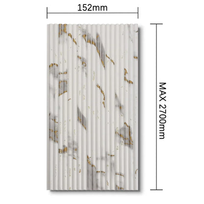 Panou decorativ, riflaj, polimer rigid, Naimeed D7625, Dimensiuni 270x15.2x0.5cm, Alb Royal