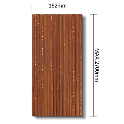 Panou decorativ, riflaj, polimer rigid, Naimeed D7627, Dimensiuni 270x15.2x0.6cm, Maro inchis