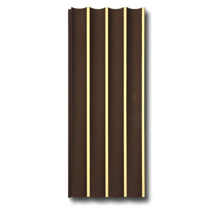 Panou decorativ, riflaj, polimer rigid, Naimeed D7628, Dimensiuni 270x12x1cm, Maro ciocolatiu