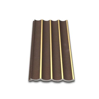 Panou decorativ, riflaj, polimer rigid, Naimeed D7628, Dimensiuni 270x12x1cm, Maro ciocolatiu