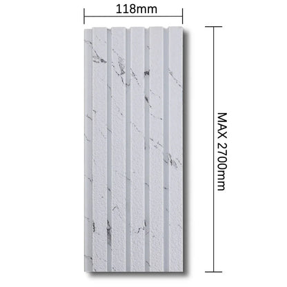 Panou decorativ, riflaj, polimer rigid, Naimeed D7631, Dimensiuni 270x11.8x1.1cm, Alb