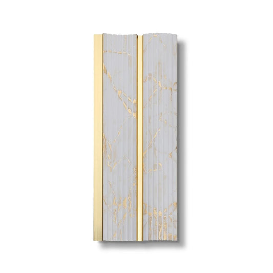 Panou decorativ, riflaj, polimer rigid, Naimeed D7633, Dimensiuni 270x11.8x1.2cm, Alb Imperial