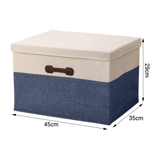 Cutie Depozitare Multifunctionala, Naimeed D7639, pliabilă, cu capac, dimenisuni 45x35x29cm, Albastru