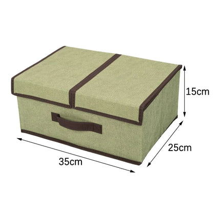 Cutie depozitare din poliester, pliabila, cu dubla acoperire si compartimentare flexibila, Naimeed D7671, dimensiuni 35x25x15cm, verde