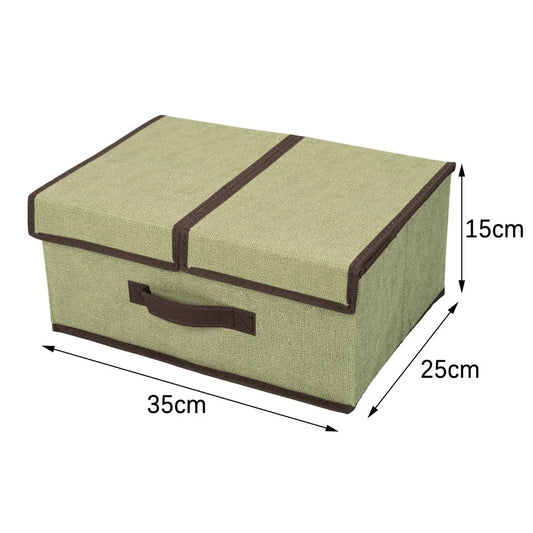 Cutie depozitare din poliester, pliabila, cu dubla acoperire si compartimentare flexibila, Naimeed D7671, dimensiuni 35x25x15cm, verde