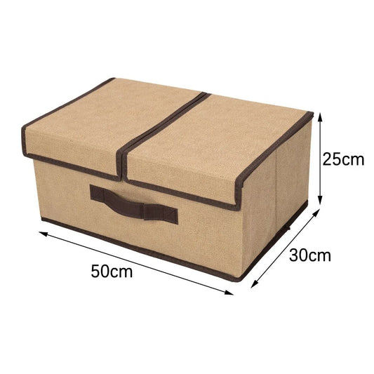 Cutie depozitare din poliester, pliabila, cu dubla acoperire si compartimentare flexibila, Naimeed D7672, dimensiuni 50x30x25cm, bej