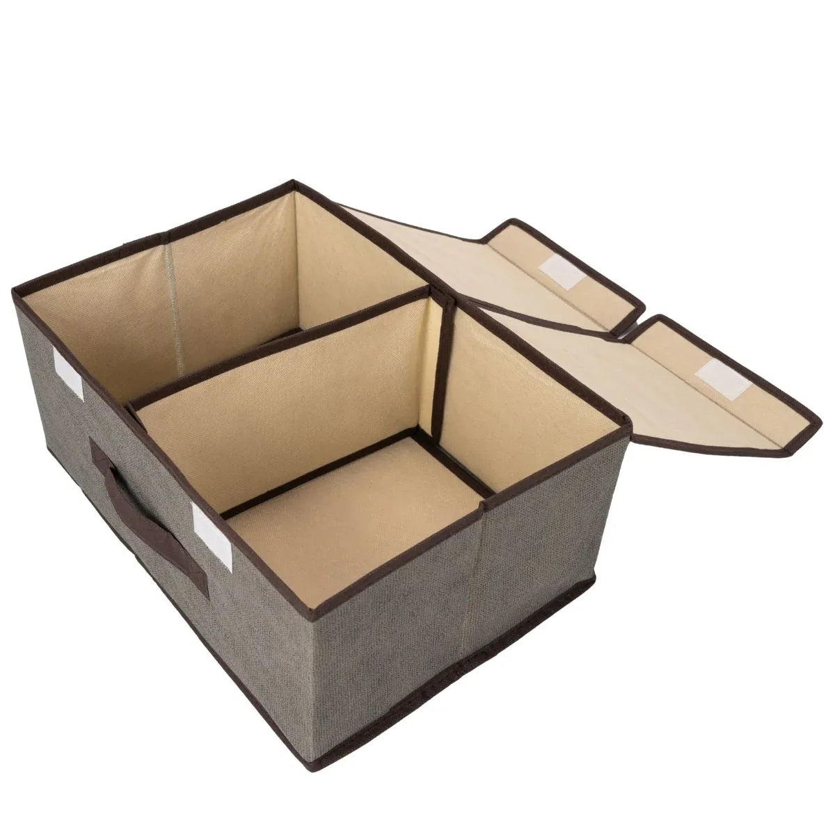 Cutie depozitare din poliester, pliabila, cu dubla acoperire si compartimentare flexibila, Naimeed D7674, dimensiuni 50x30x25cm, gri