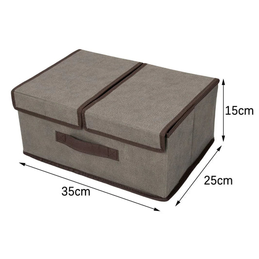 Cutie depozitare din poliester, pliabila, cu dubla acoperire si compartimentare flexibila, Naimeed D7675, dimensiuni 35x25x15cm, gri