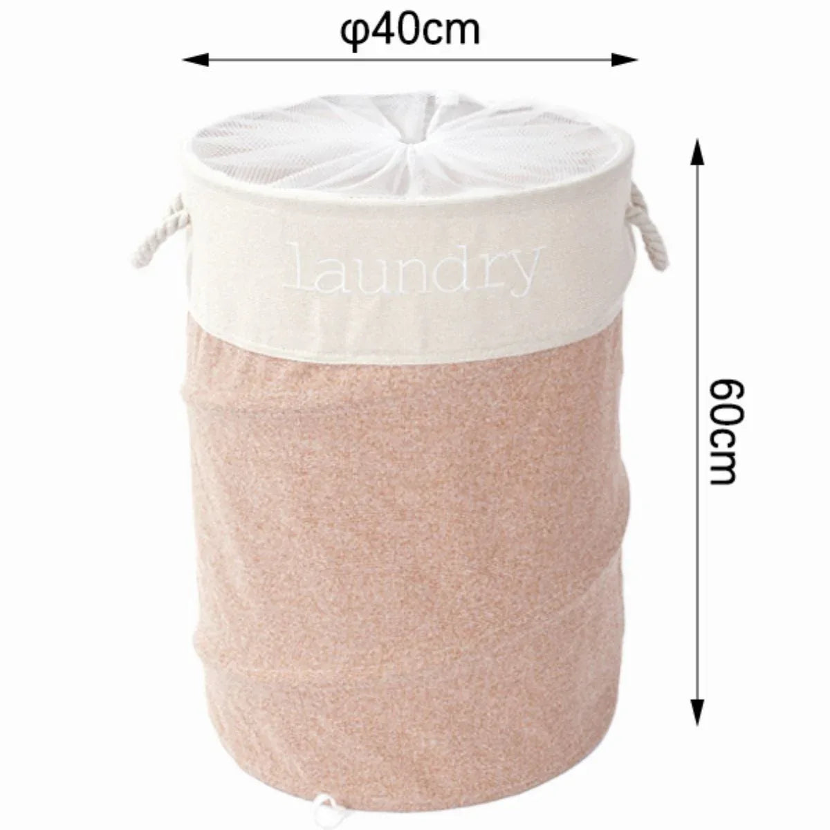 Sac de rufe din poliester, cu mânere si și plasă de închidere, Naimeed D7681, 40x60cm, portocaliu