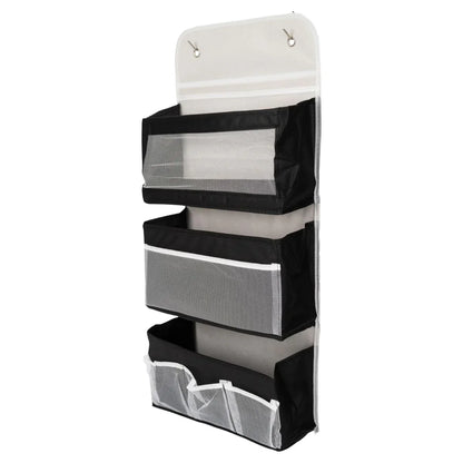 Organizator Suspendat Multifunctional, 7 spatii depozitare, Naimeed D7684, dimensiuni 10x30x70cm, Alb/Negru