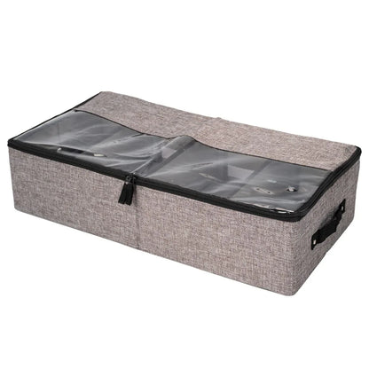 Organizator depozitare multifunctional, cu Fereastră Vizibilă, Închidere cu Fermoar si compartimentare adjustabila, Naimeed D7688, 15x30.5x58cm, Gri