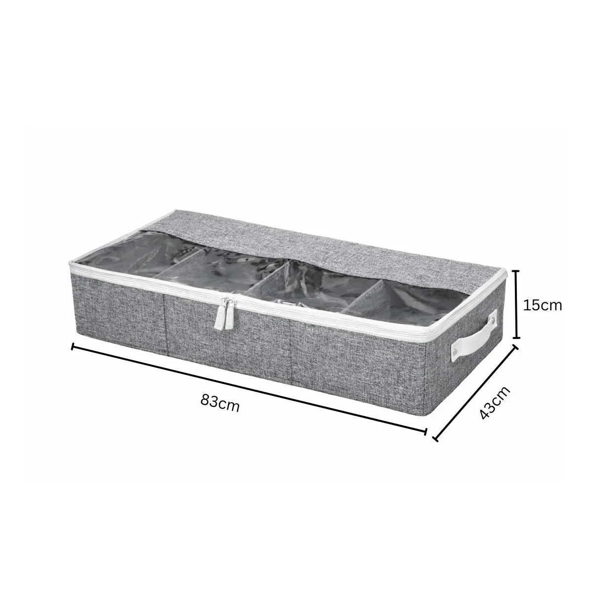 Organizator depozitare multifunctional, cu Fereastră Vizibilă, Închidere cu Fermoar si compartimentare adjustabila, Naimeed D7689, 15x43x83cm, Gri deschis