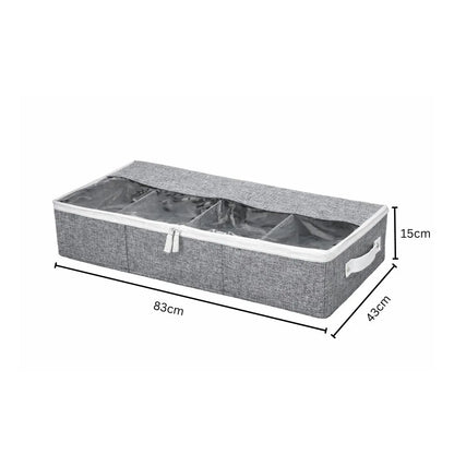 Organizator depozitare multifunctional, cu Fereastră Vizibilă, Închidere cu Fermoar si compartimentare adjustabila, Naimeed D7689, 15x43x83cm, Gri deschis