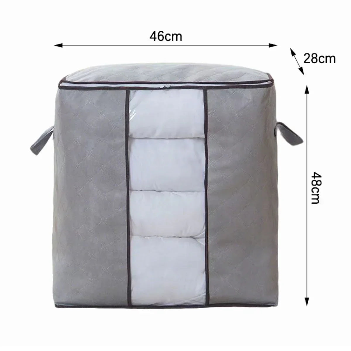 Organizator depozitare multifunctional, cu Fereastră Vizibilă, Închidere cu Fermoar, Naimeed D7690, 28x46x48cm, Gri