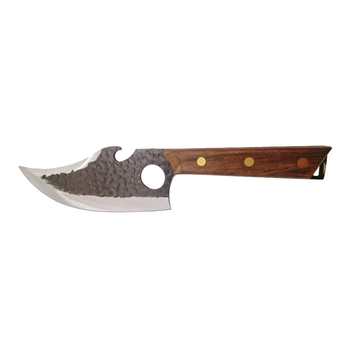 Cutit universal profesional Naimeed D7796, cu lama curbata din inox 16cm si maner din lemn 13cm