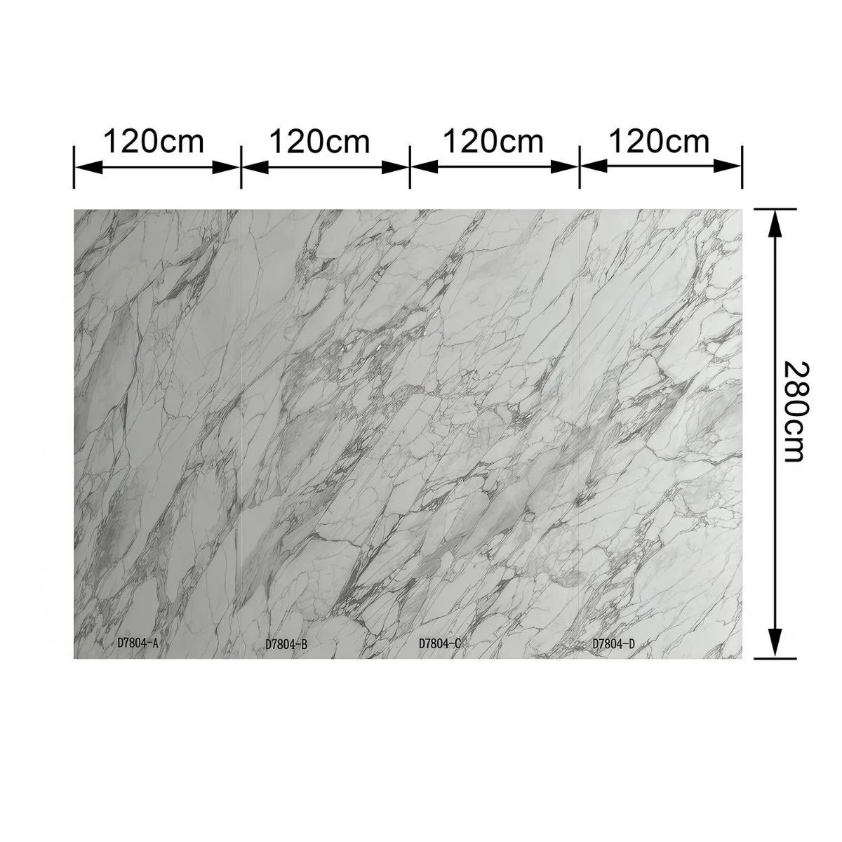 Set 4 Panouri SPC Naimeed D7804 –Design continuu fără îmbinări,densitate mare 0.75g/cm³, protecție antibacteriană, ignifug și rezistență la umiditate, 120x280cm