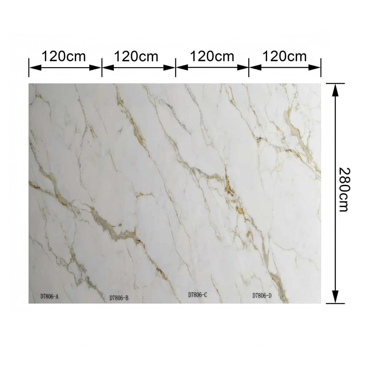 Set 4 Panouri SPC Naimeed D7806 –Design continuu fără îmbinări,densitate mare 0.75g/cm³, protecție antibacteriană, ignifug și rezistență la umiditate, 120x280cm