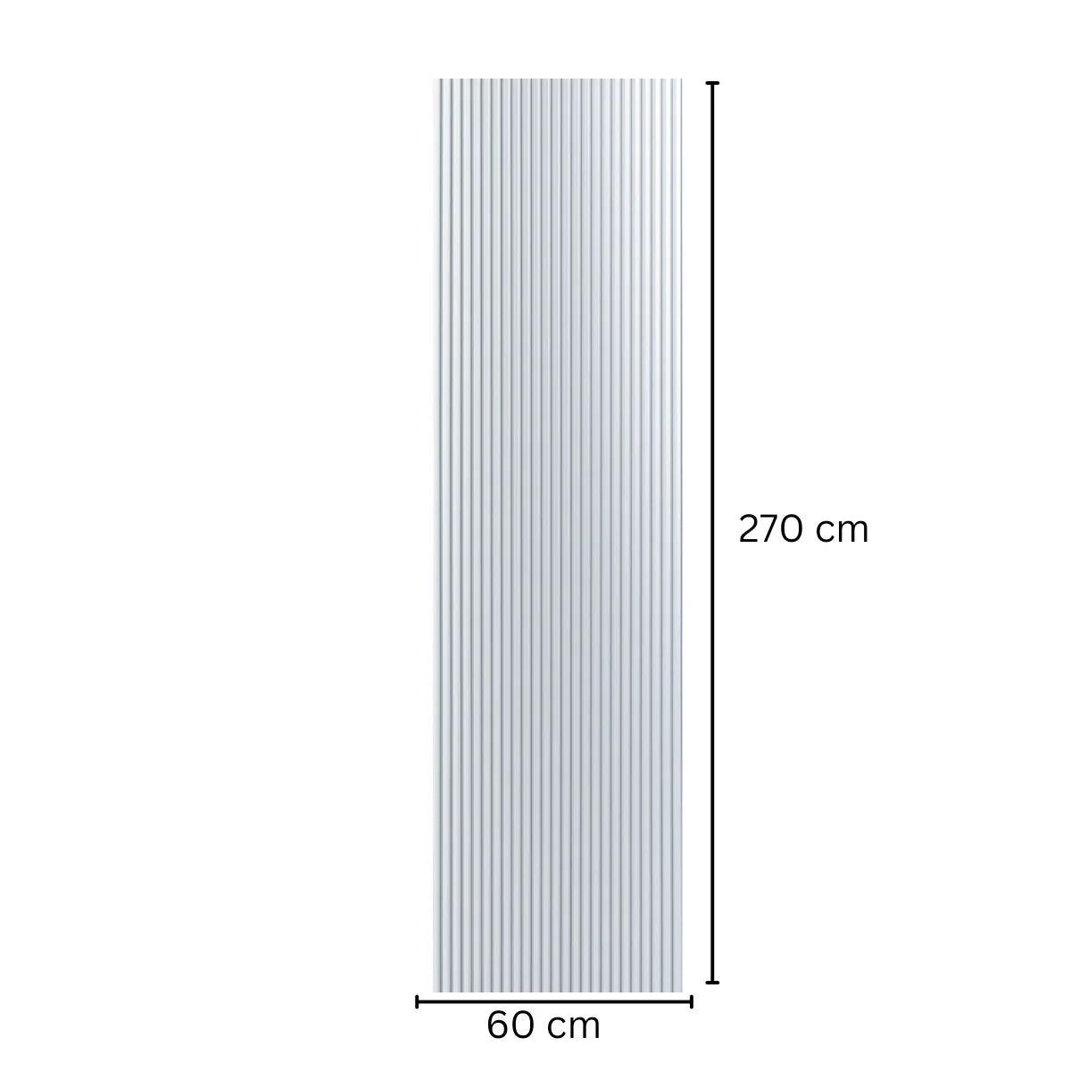 Panou riflaj MDF flexibil, Naimeed D7837, finisaj decorativ melaminat, 270x60x1.2cm, Argintiu