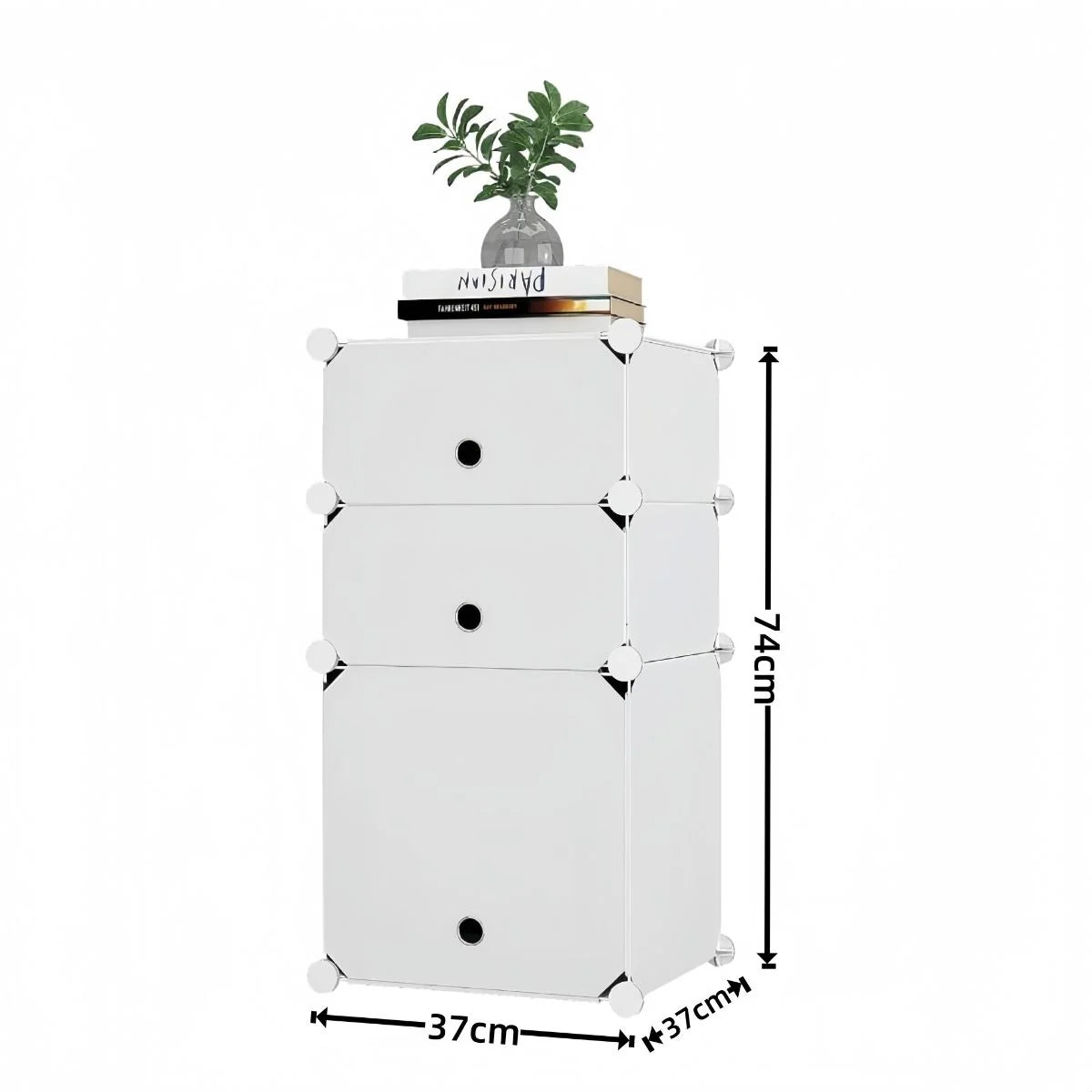 Dulap Modular, 3 Usi, Naimeed D7892, 74x37x37cm , Alb