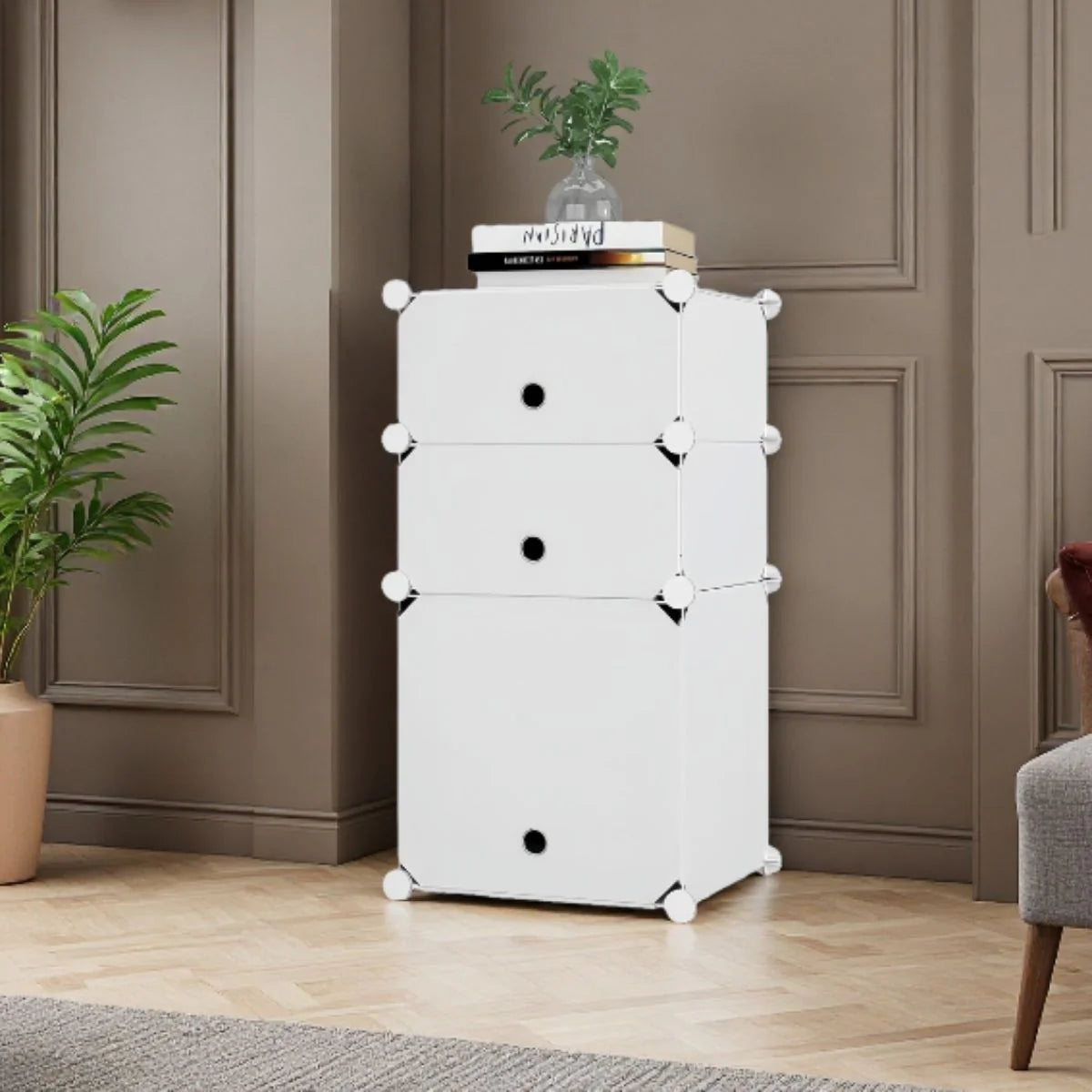 Dulap Modular, 3 Usi, Naimeed D7892, 74x37x37cm , Alb