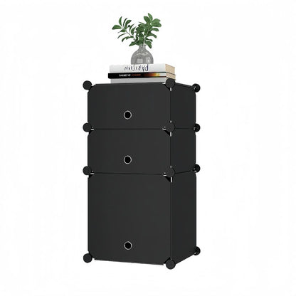 Dulap Modular, 3 Usi, Naimeed D7893, 74x37x37cm , Alb/Negru