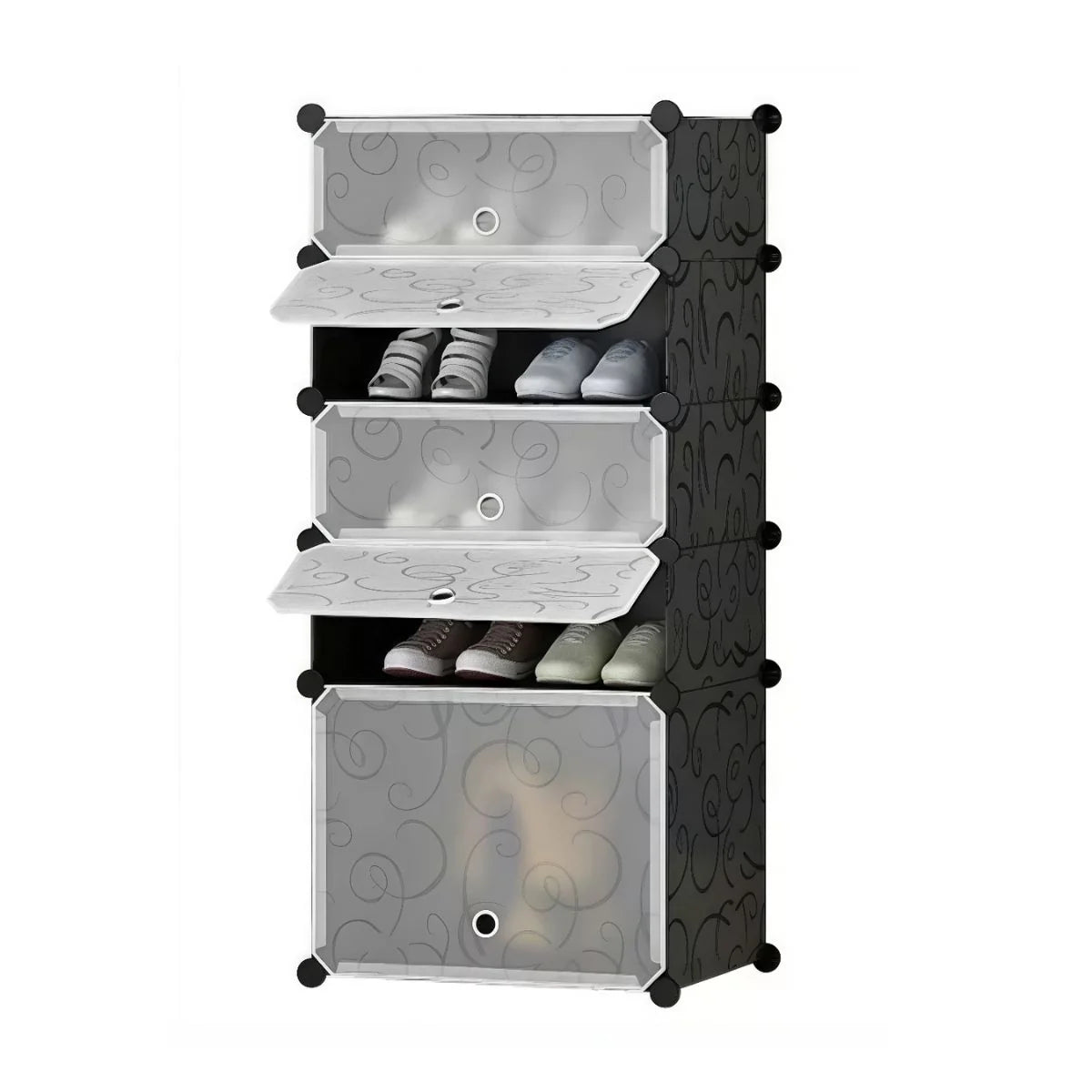 Pantofar Modular, 5 usi, Naimeed D7903, 37x47x108cm, Negru